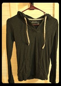 Eddie bauer v neck hooded pullover